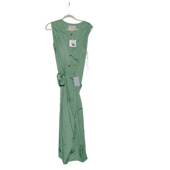 NWT Gal Meets Glam Leonie Belted Cotton Jumpsuit - Picture 8 of 9